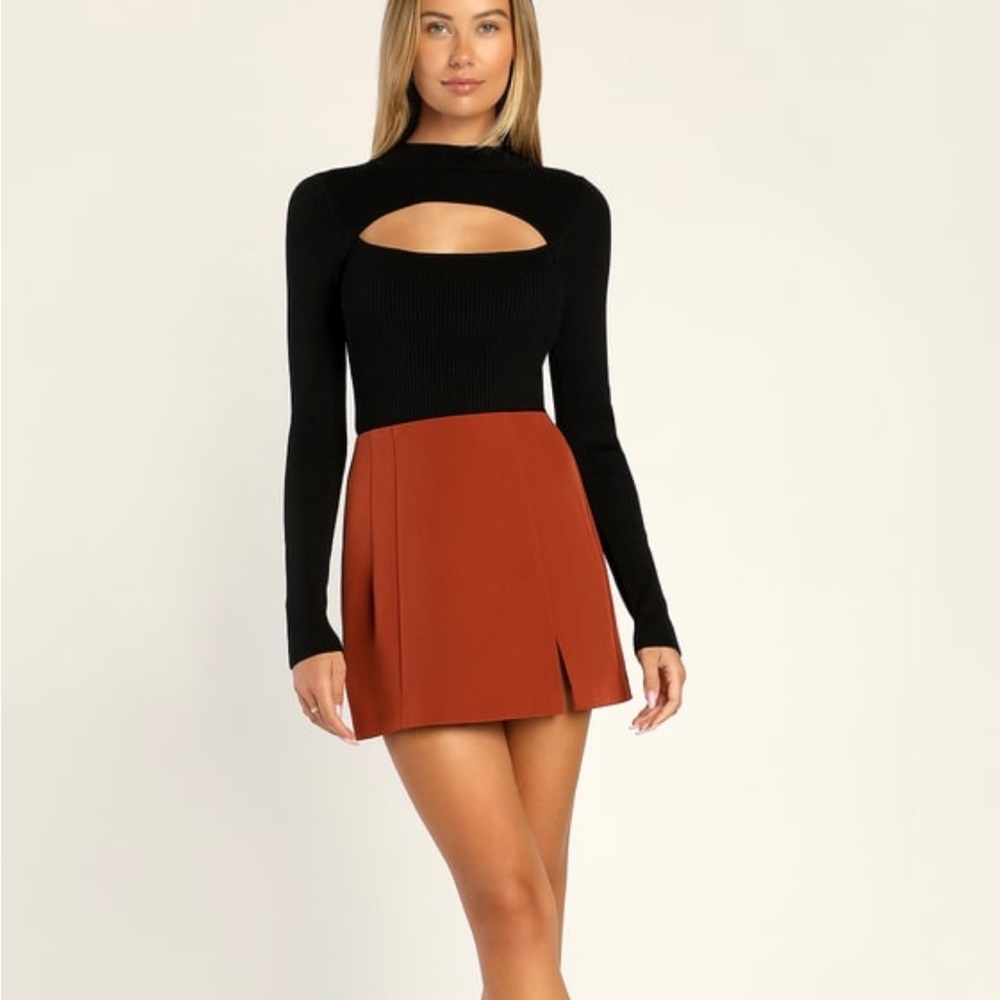 Lulu’s Rust Mini Skirt